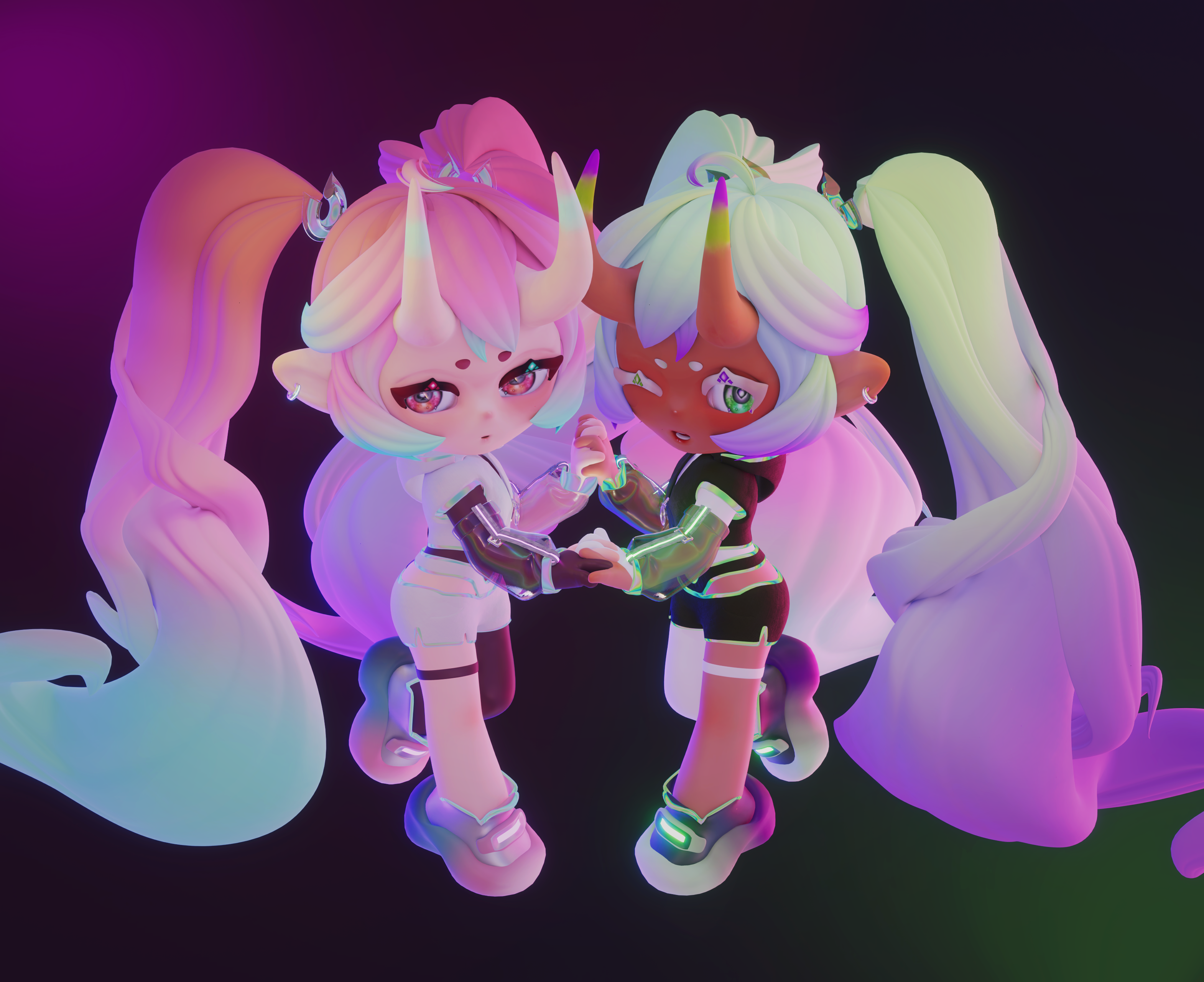 My 3D modeled original characters...